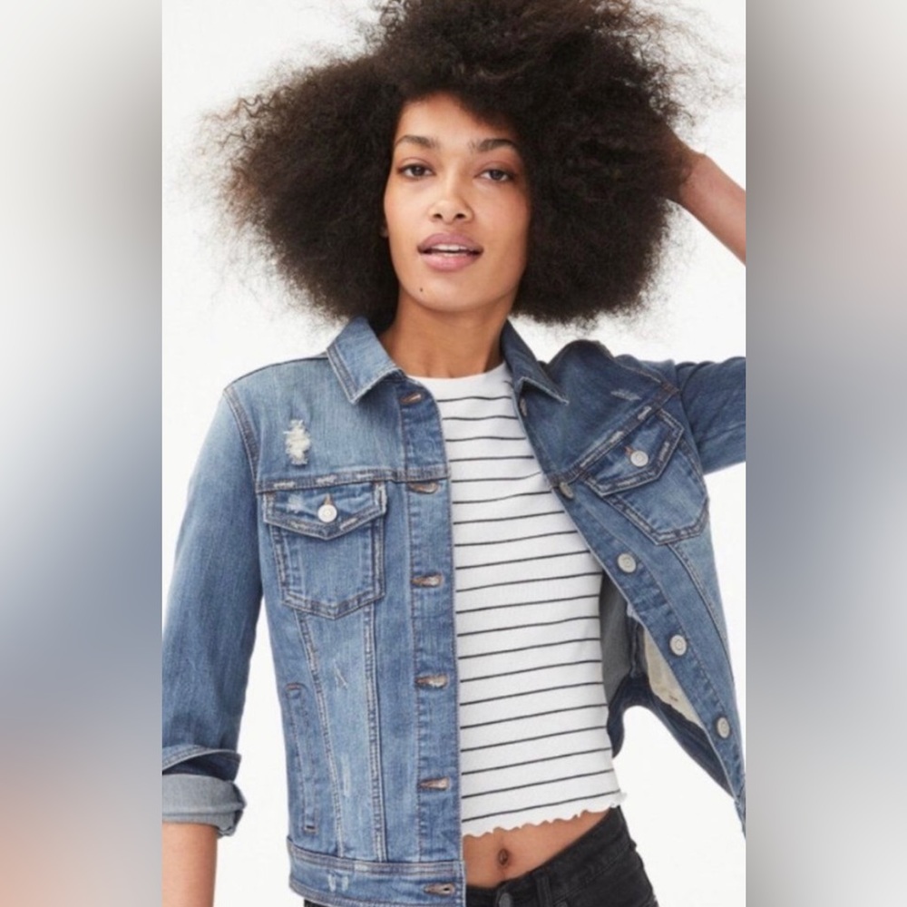 Aeropostale Denim Jacket - Distressed - Size Large - New w/o Tags